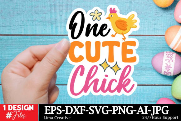 Download One Cute Chick Sticker SVG - Premium Resources