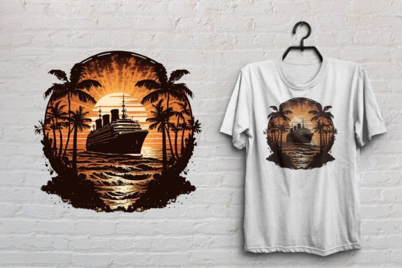 Download Cruise Ship Retro Vintage T Shirt Design - Shirt Collection