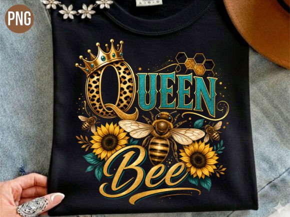 Download Queen Bee Crown Sunflower PNG Tshirt - Shirt Collection