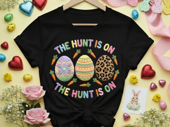 Download The Hunt is on Easter Eggs Tshirt Png - Shirt Collection
