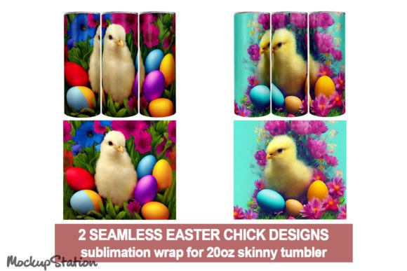 Download Seamless Easter Chick Tumbler Wrap PNG - Premium Resources