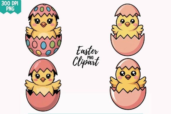 Download 4 Cute Easter Chick PNG Clipart Design - Premium Resources