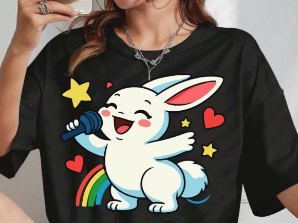 Download Singing Bunny Sweatshirt PNG Design ,SVG - Shirt Collection