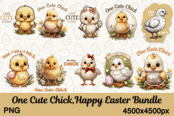 Download One Cute Chick,Happy Easter Png Bundle - Premium Resources