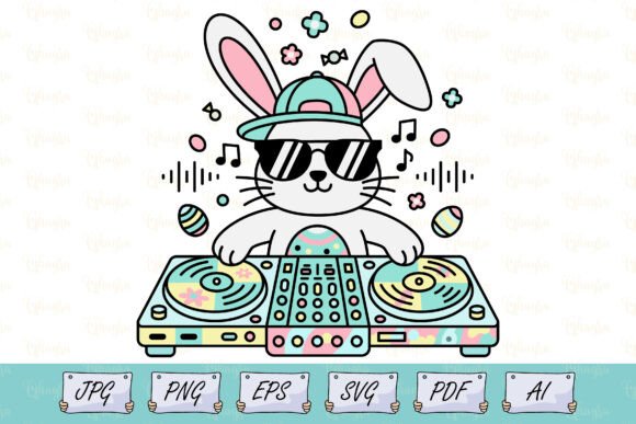 Download DJ Easter Bunny T-Shirt Vector SVG - Shirt Collection
