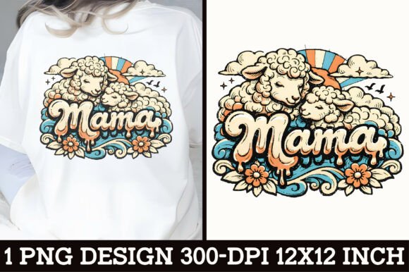 Download Sheep Mama Vintage T-Shirt Design - Shirt Collection